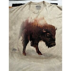 The Mountain Shirt Mens 3XL Beige Bison Andreas Lie Crewneck Printed in USA